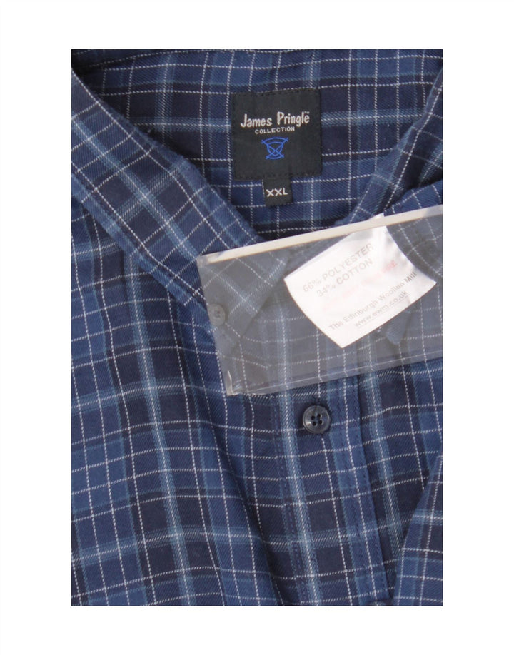 Camicia da uomo James Pringle 2XL Poliestere a quadri blu navy
