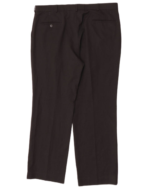 Pantaloni da completo da uomo con pegging Farah W38 L30 poliestere nero