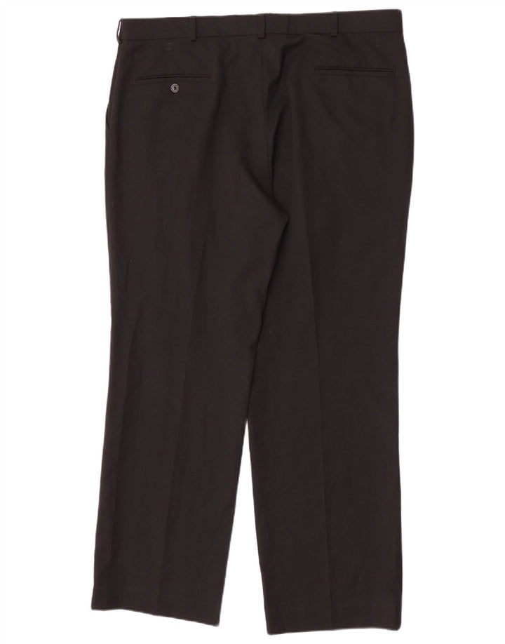Pantaloni da completo da uomo con pegging Farah W38 L30 poliestere nero