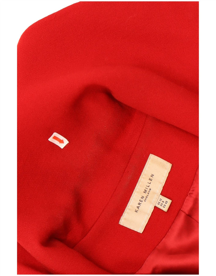 Giacca blazer a 3 bottoni da donna Karen Millen UK 12 lana rossa media
