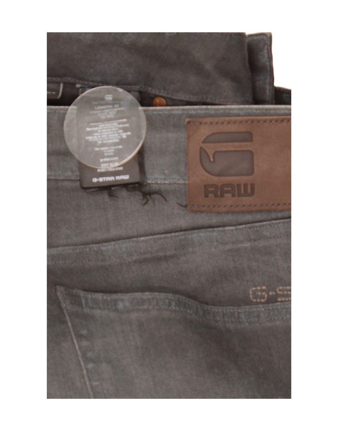 Jeans slim da uomo G-Star W38 L32 cotone grigio