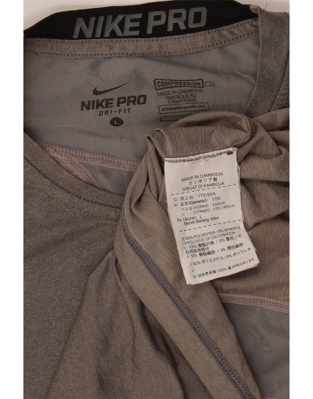 T-shirt Nike Dri Fit da donna, taglia UK 14, grande, in poliestere grigio