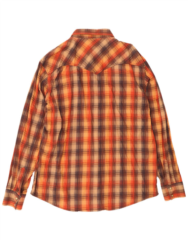 Camicia retrò da uomo Wrangler 2XL in cotone a quadri marrone