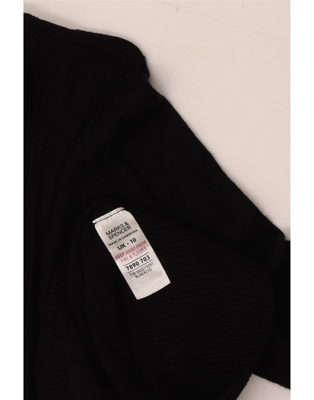 Maglione cardigan lungo da donna Marks & Spencer UK 10 piccolo in viscosa nera