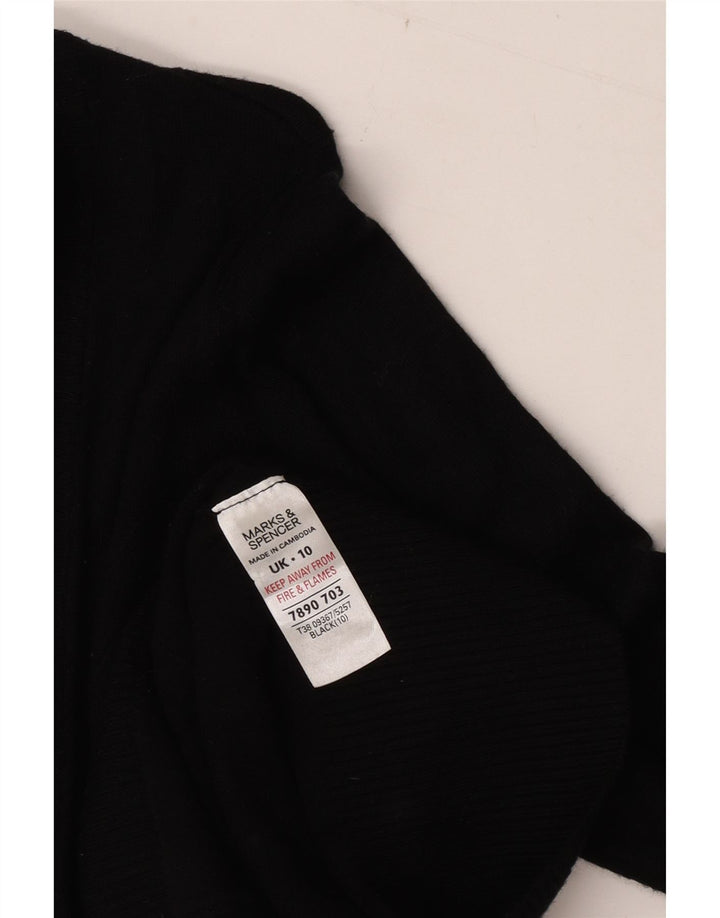 Maglione cardigan lungo da donna Marks & Spencer UK 10 piccolo in viscosa nera