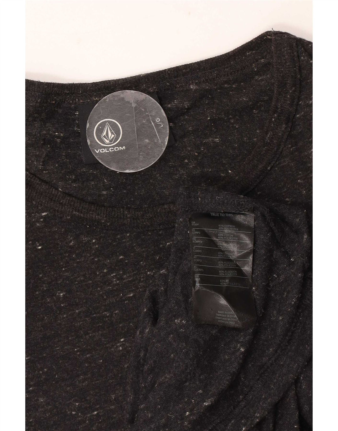 T-shirt da uomo Volcom Top grande in cotone a righe nere