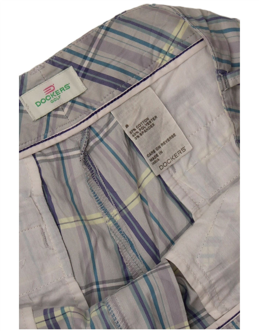 DOCKERS Pantaloncini casual da donna US 8 Medium W34 Cotone a quadri grigi