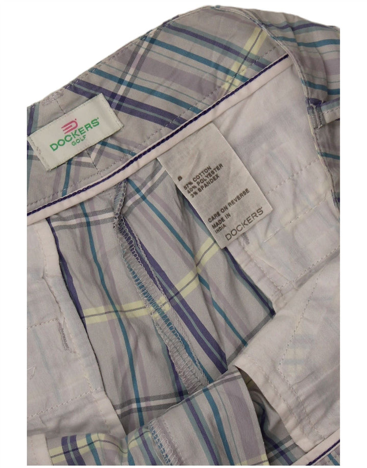 DOCKERS Pantaloncini casual da donna US 8 Medium W34 Cotone a quadri grigi