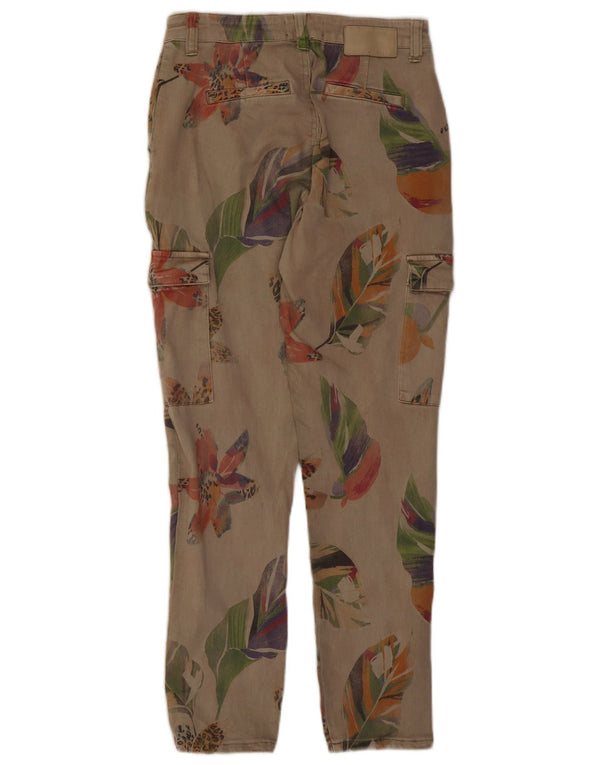 Pantaloni cargo slim da donna Desigual EU 38 Medium W28 L27 Beige floreale