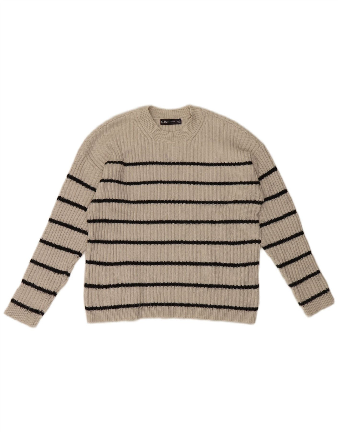 Maglione maglione girocollo da donna Marks & Spencer UK 12 medio bianco sporco