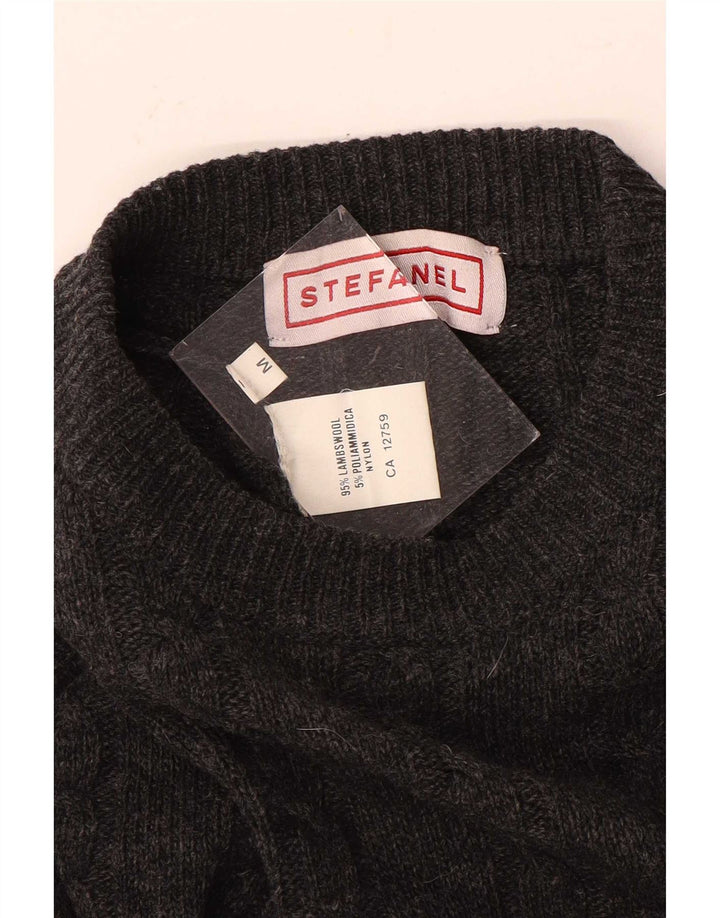Maglione da uomo girocollo Stefanel in lana grigio medio