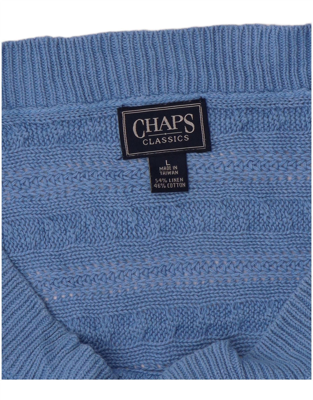 CHAPS Maglione da donna con scollo a barca con maniche a 3/4 UK 16 Grande cotone blu