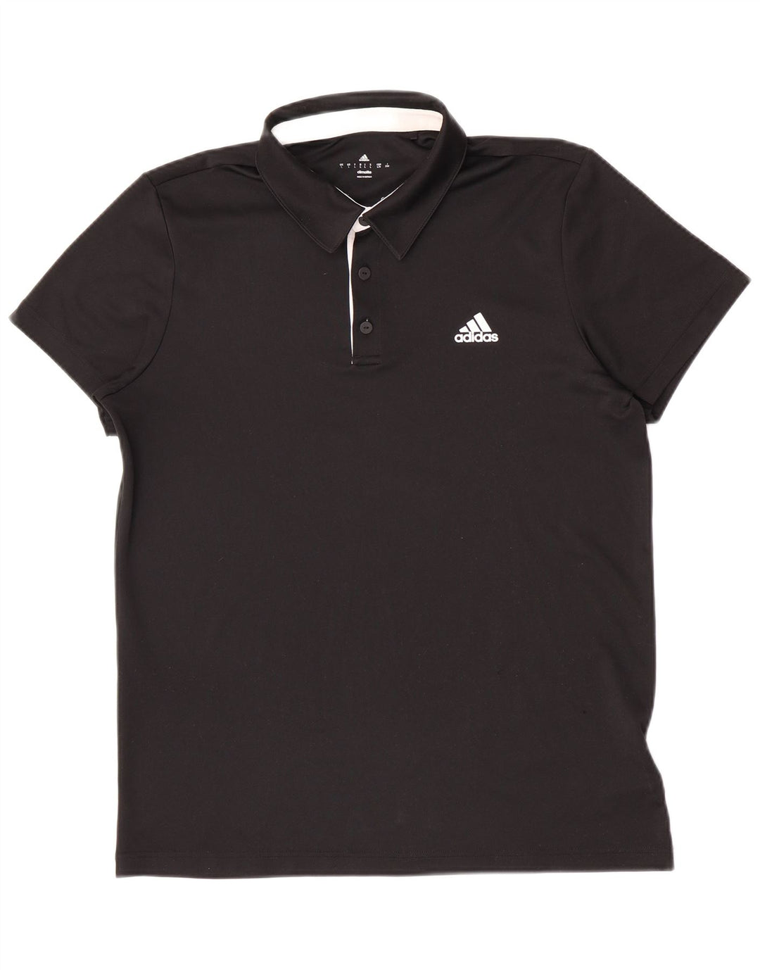 Polo Adidas Climalite da uomo grande in poliestere nero