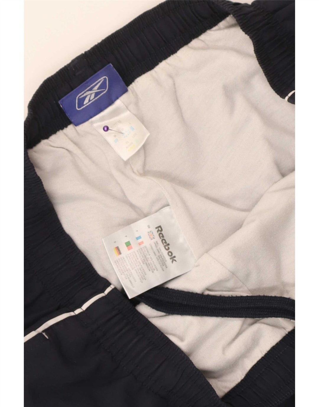 Pantaloncini sportivi Reebok da uomo Bermuda medi in poliestere blu navy