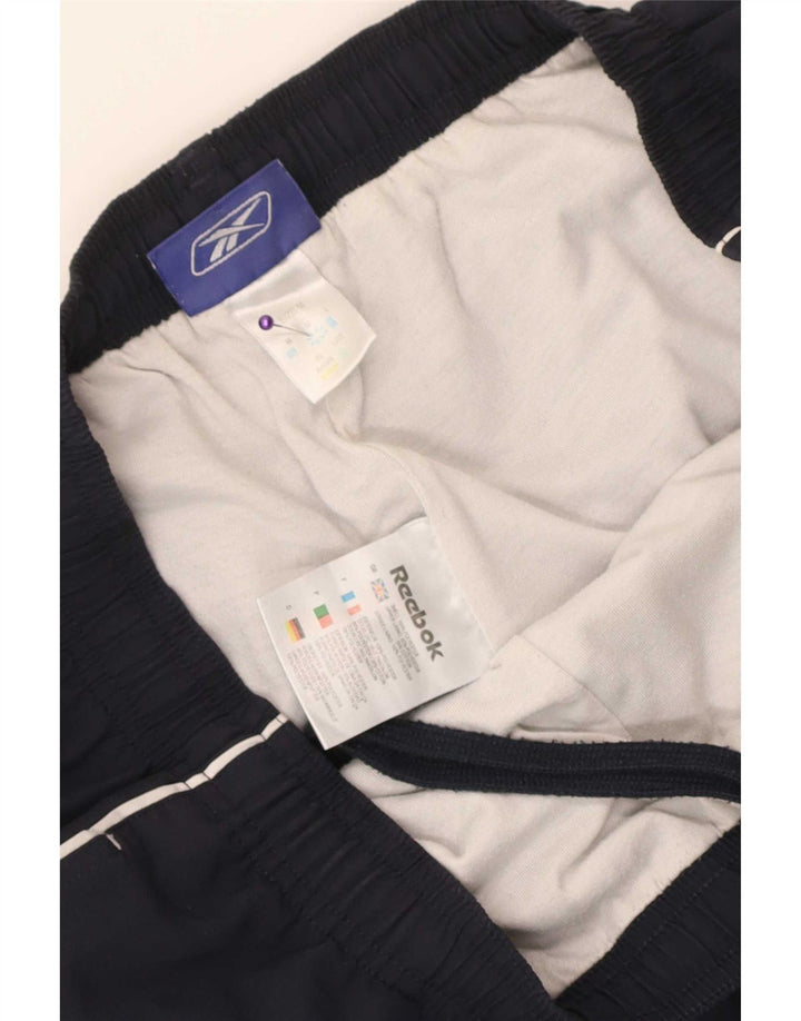 Pantaloncini sportivi Reebok da uomo Bermuda medi in poliestere blu navy