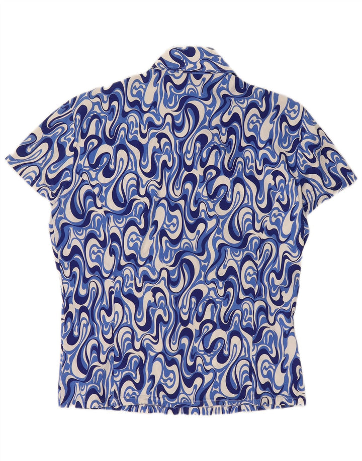 Camicia a maniche corte da uomo Naracamicee Large in cotone geometrico blu