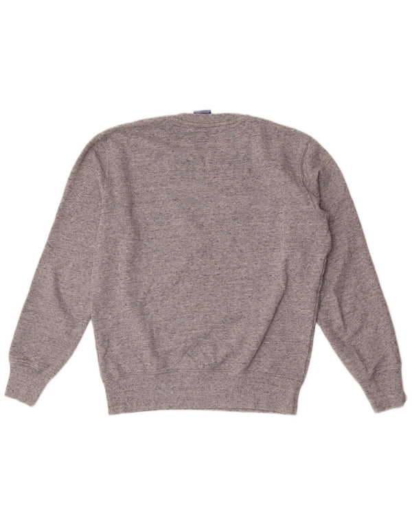 Felpa grafica da uomo Champion, maglione piccolo, cotone chiazzato grigio
