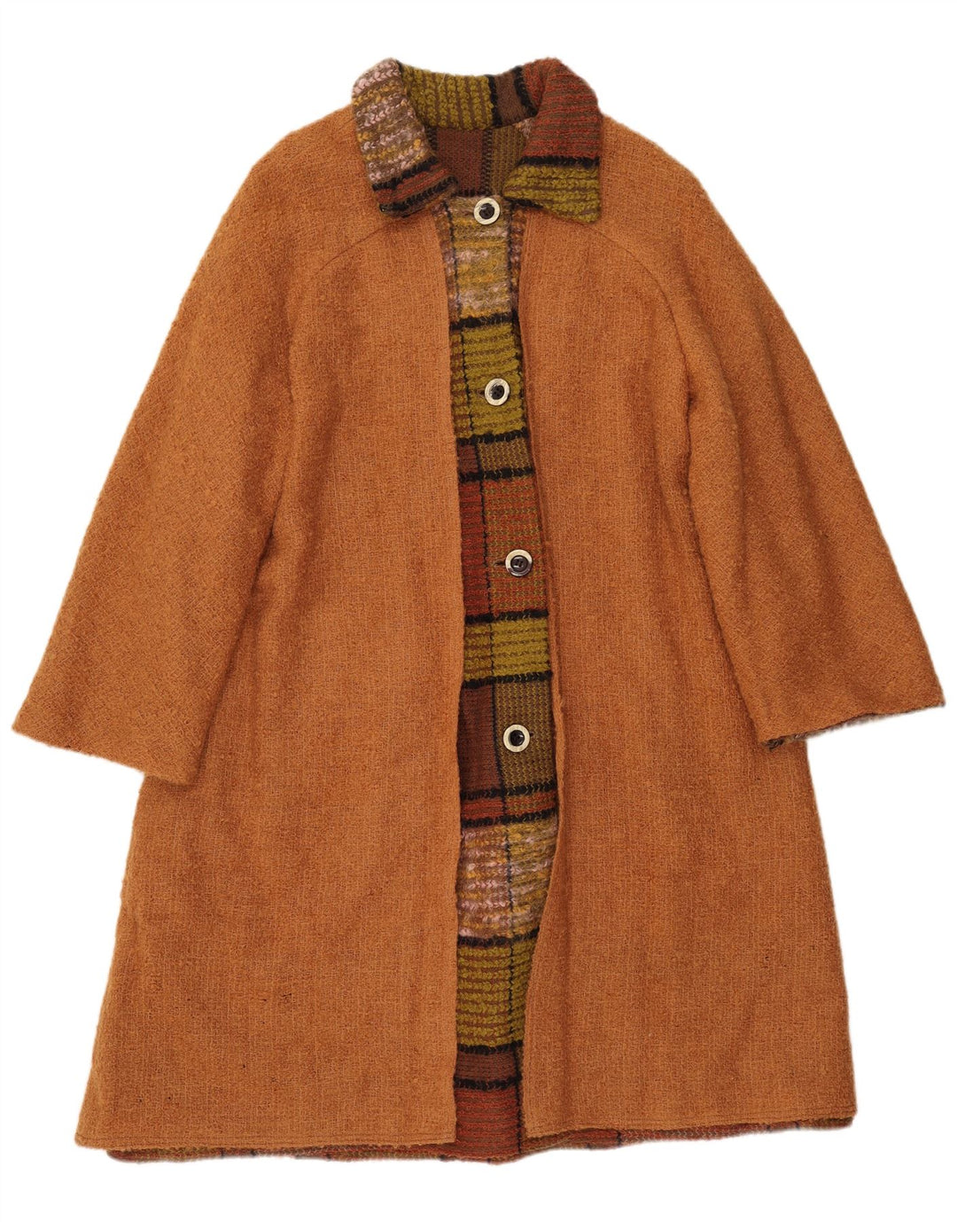 Cappotto vintage da donna UK 16 grande marrone