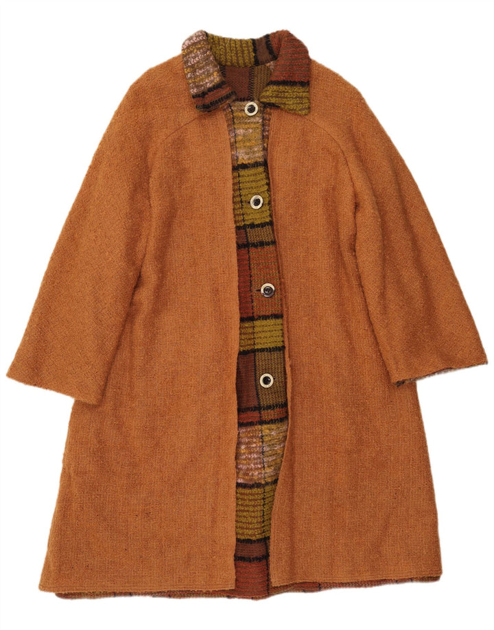 Cappotto vintage da donna UK 16 grande marrone