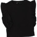 Top corto da donna Zara in camicetta UK 8 piccolo in cotone nero