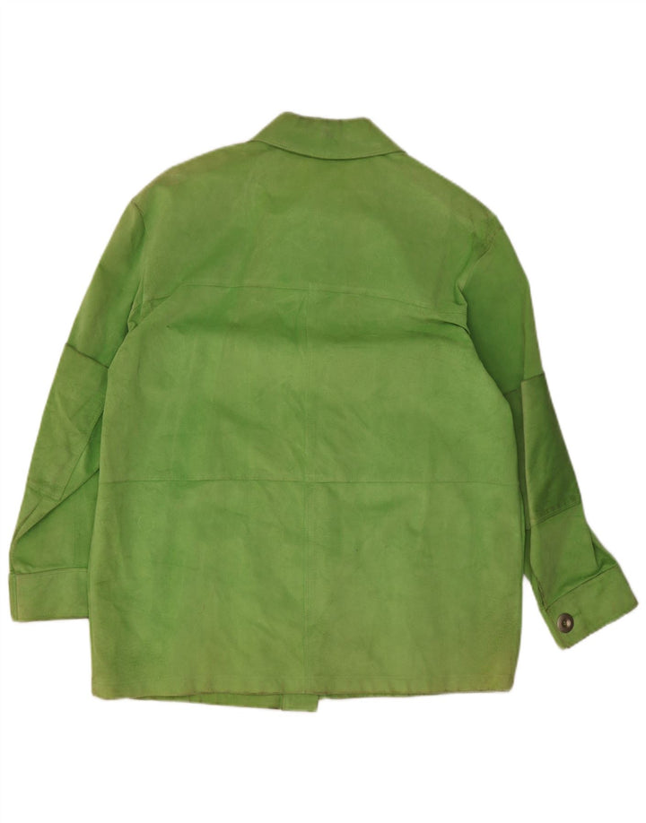 Giacca in pelle scamosciata da donna Gai Mattiolo UK 16 Large Verde