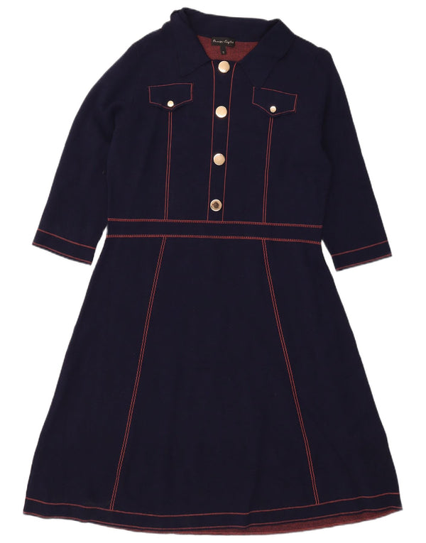 Abito a trapezio da donna con maniche a 3/4 Phase Eight UK 18 XL in viscosa blu navy