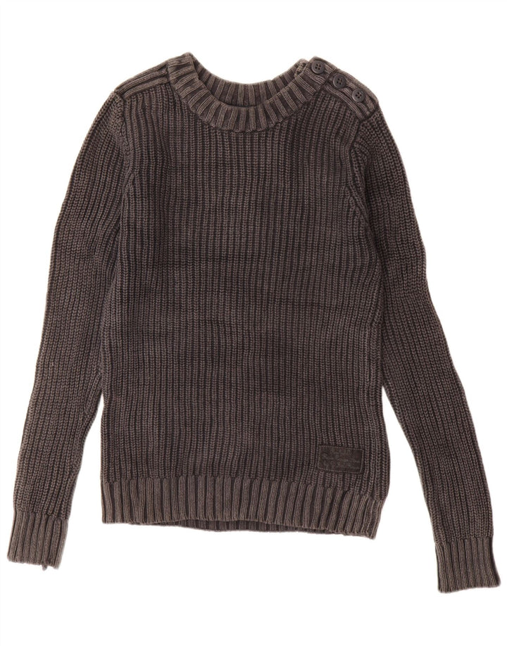 Maglione da uomo con scollo a barca G-Star in cotone grigio medio