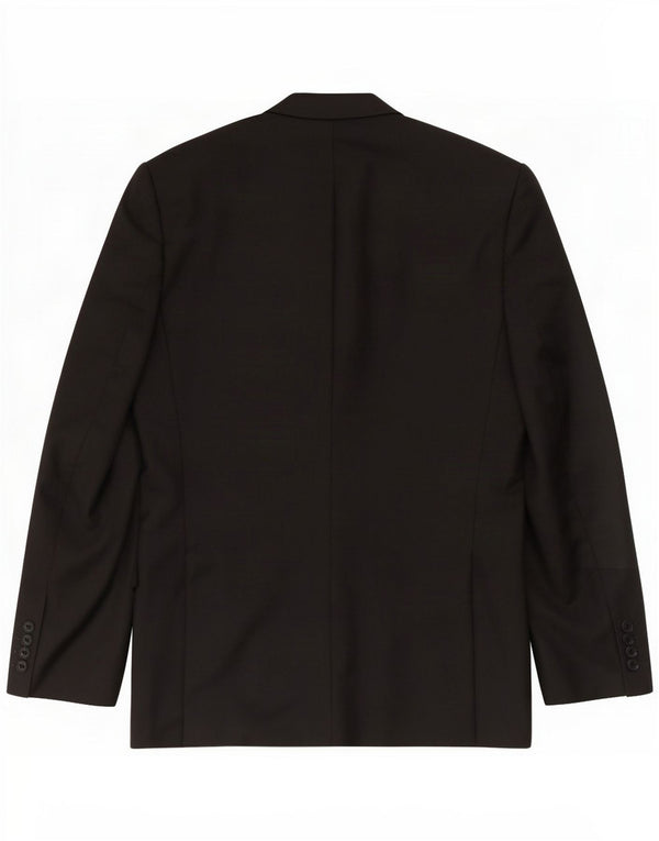 Aquascutum Giacca blazer a 2 bottoni da uomo UK 42 XL Lana nera