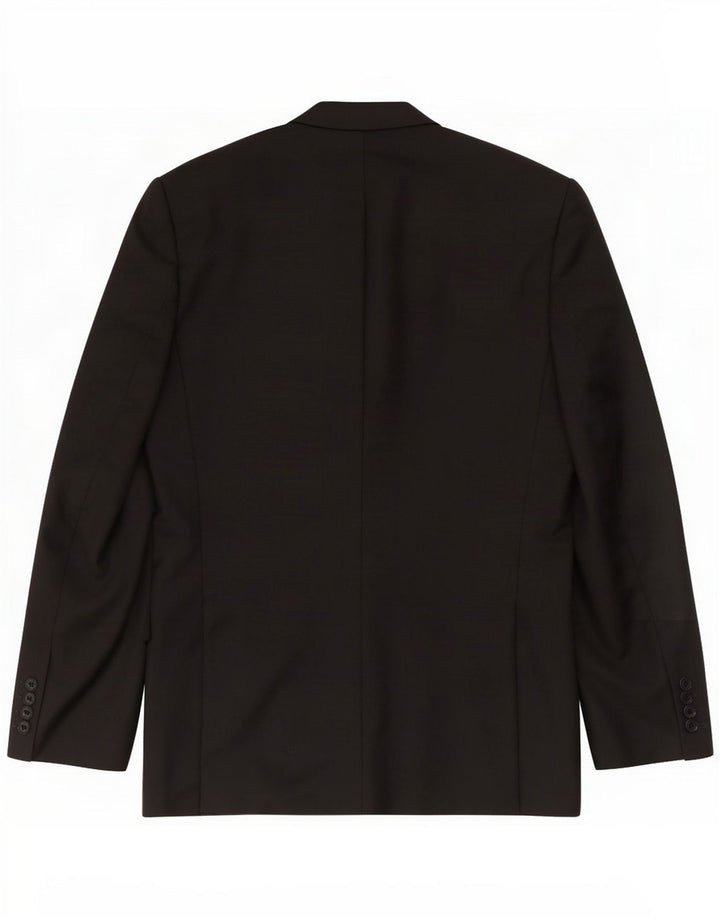 Aquascutum Giacca blazer a 2 bottoni da uomo UK 42 XL Lana nera