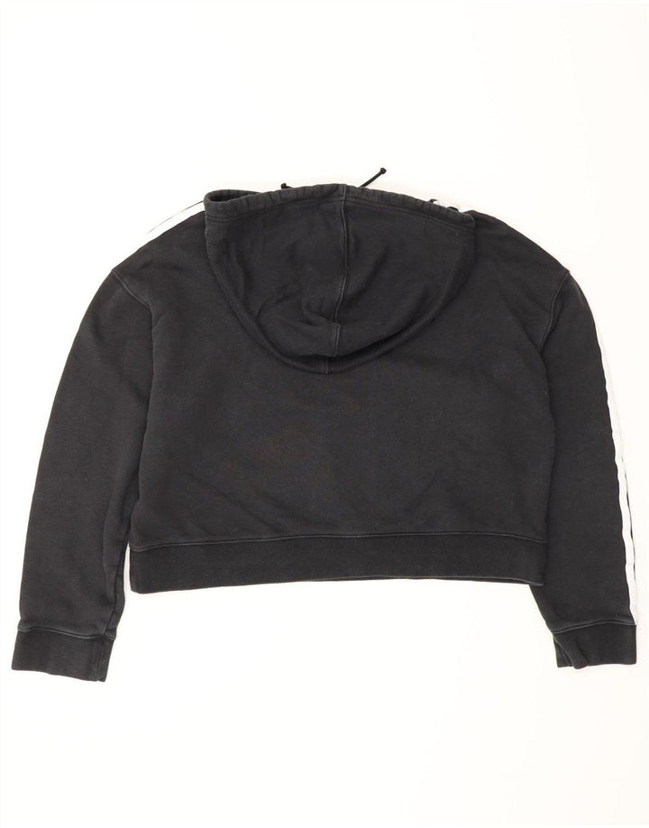 Maglione con cappuccio oversize corto da donna Adidas UK 12 medio nero