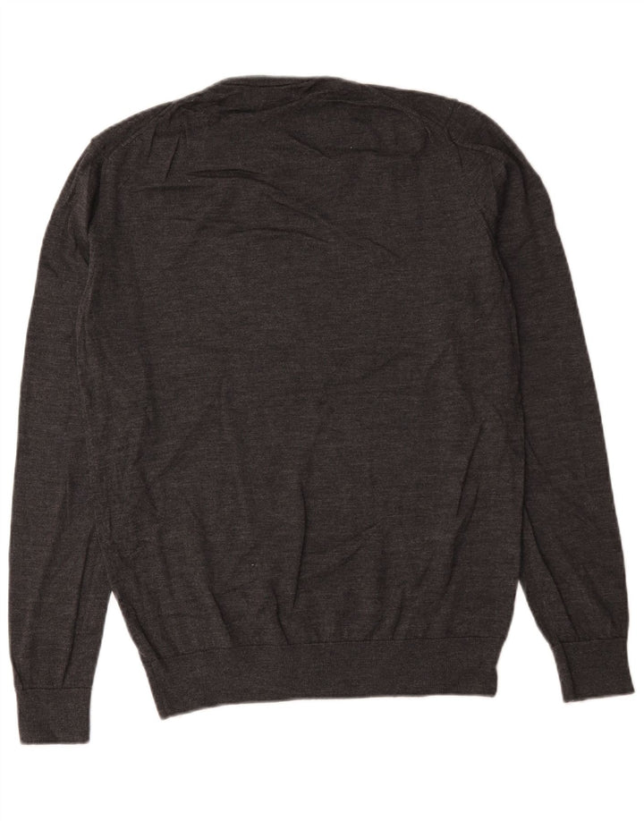 Maglione maglione girocollo da uomo Zara grande in lana grigia