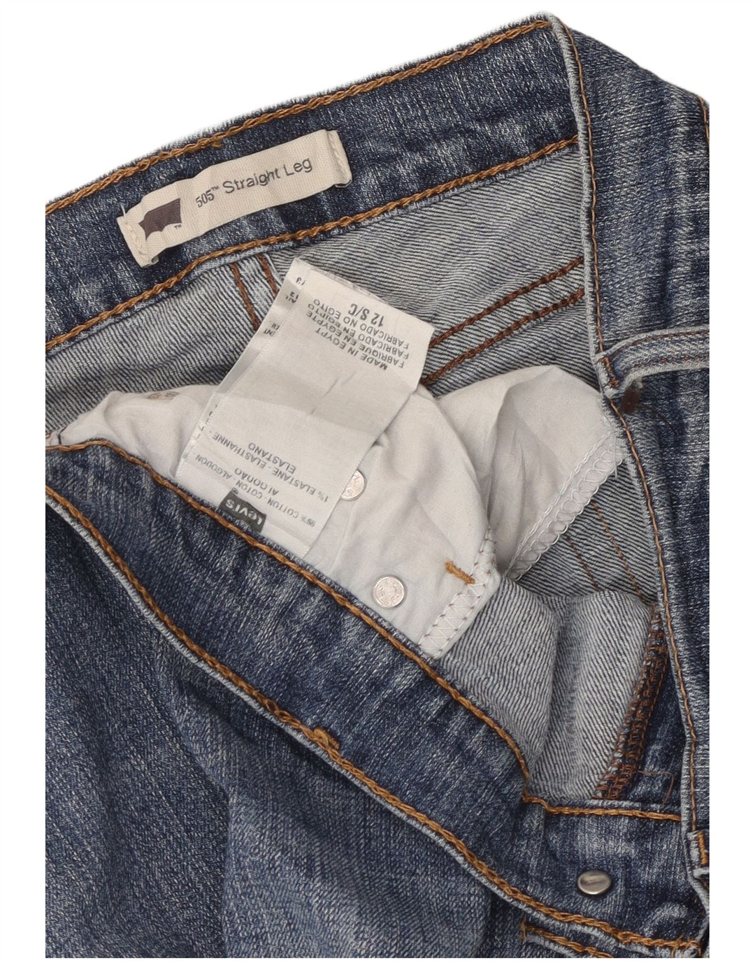 Levi's Uomo 505 Jeans dritti US 12 Large W32 L29 Cotone blu