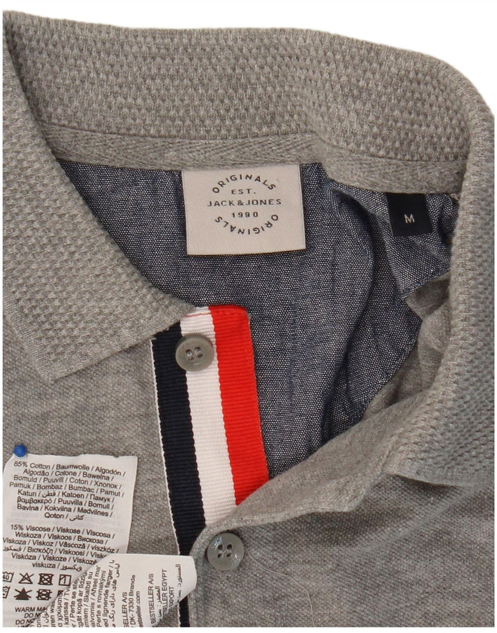 Polo da uomo JACK & JONES in cotone grigio medio