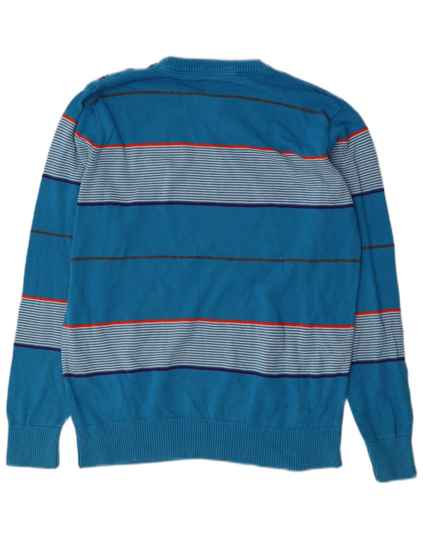 Jack & Jones Maglione girocollo da uomo in cotone a righe grandi blu