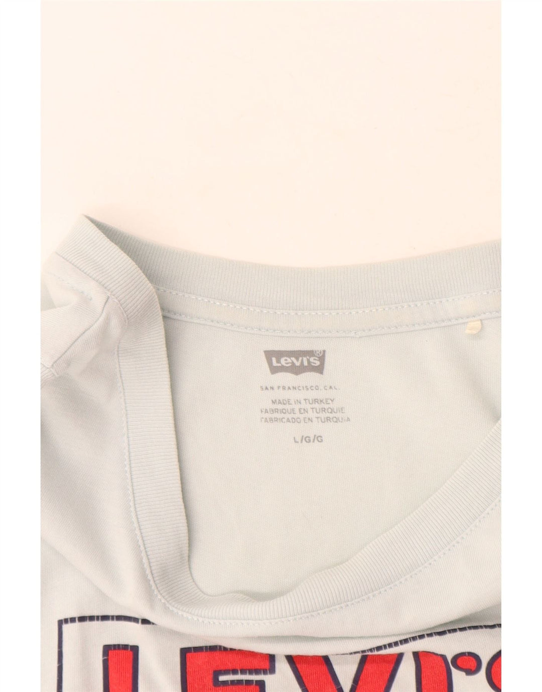 Levi's Canottiera grafica corta da donna UK 16 grande cotone blu