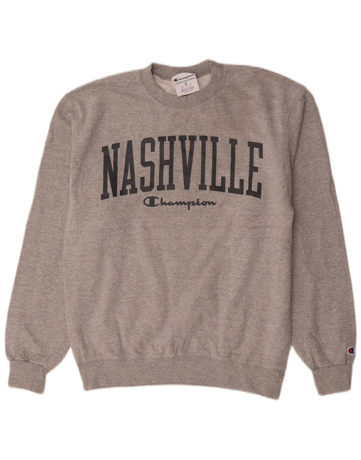 Felpa con grafica Champion Nashville da uomo, grigio medio chiazzato