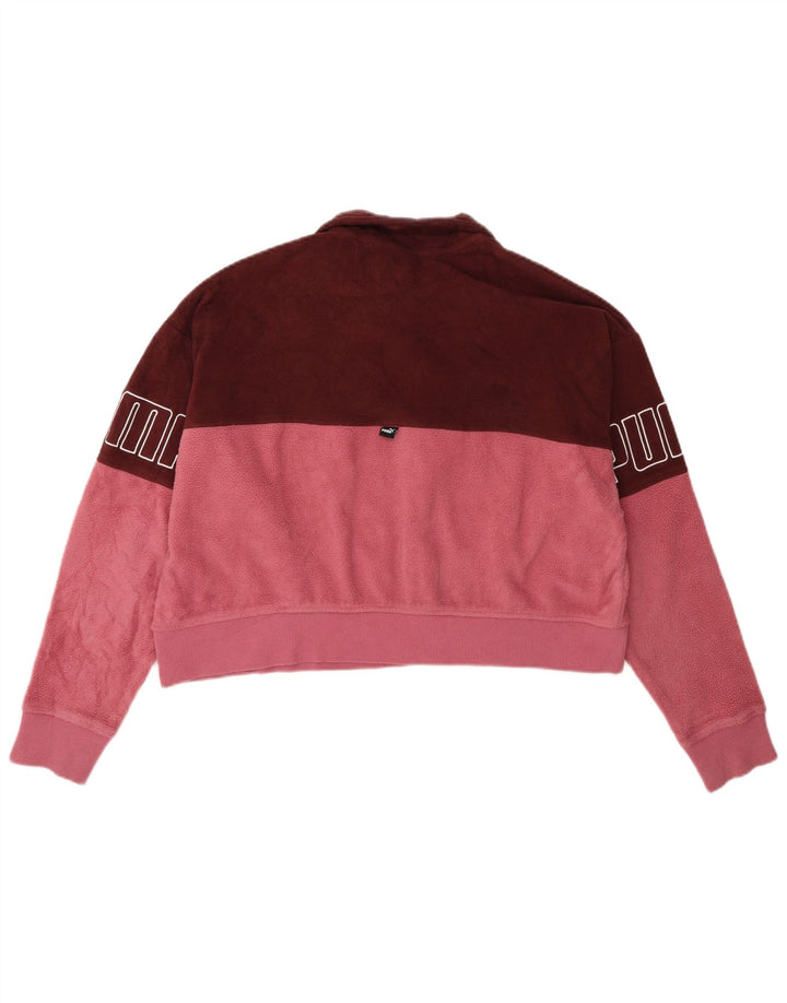 Maglione in pile grafico oversize da donna Puma UK 14 Borgogna medio