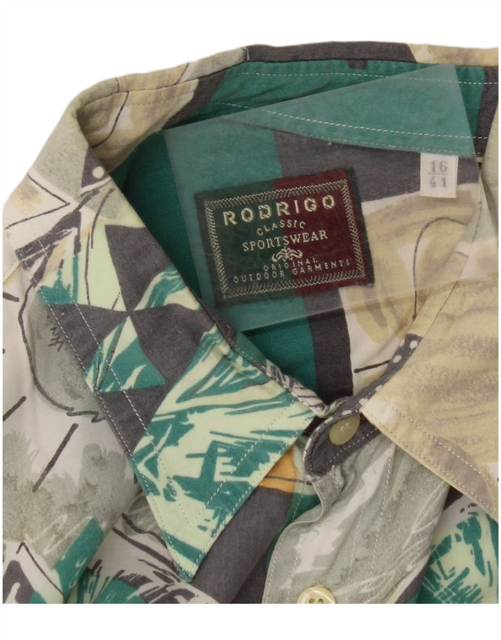 Camicia a maniche corte da uomo RODRIGO taglia 16 41 grande geometrica multicolore
