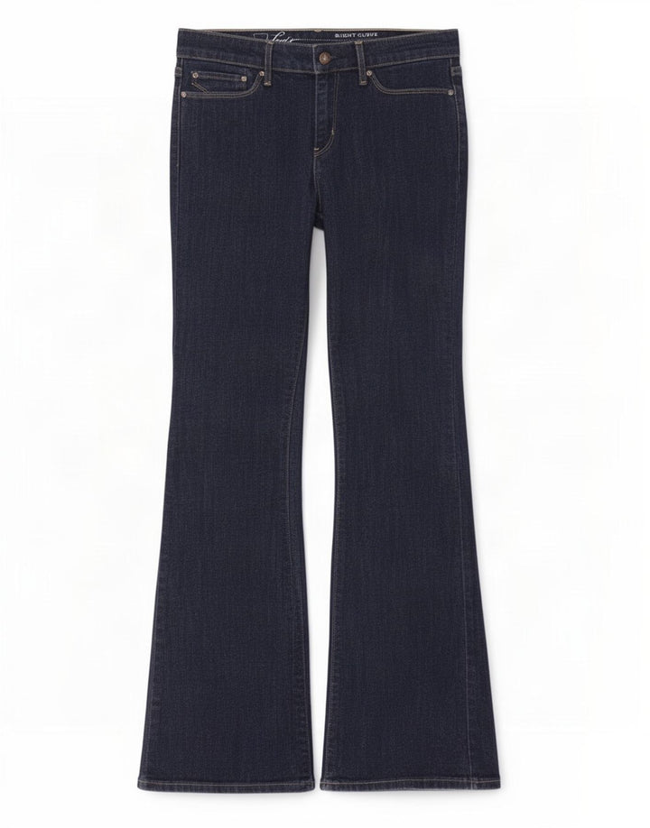 Jeans Levi's da donna svasati con curvatura leggera W27 L32 cotone blu navy