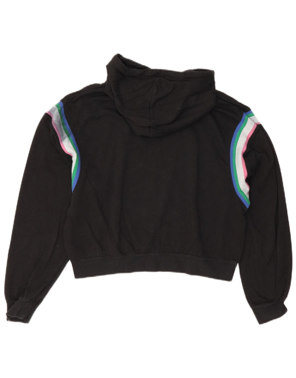 Felpa con cappuccio oversize corta da donna Nike UK 10 Small Black Colourblock