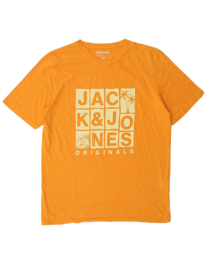 T-shirt grafica da uomo Jack & Jones Top in cotone arancione medio