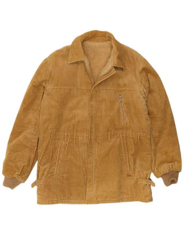 Giacca vintage da uomo in velluto a coste Sherpa UK 40 grande cotone beige