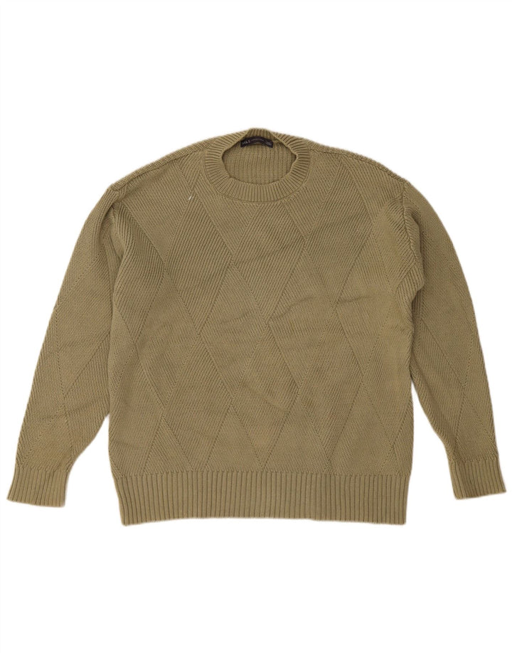 Maglione maglione girocollo da donna Marks & Spencer UK 14 medio cachi