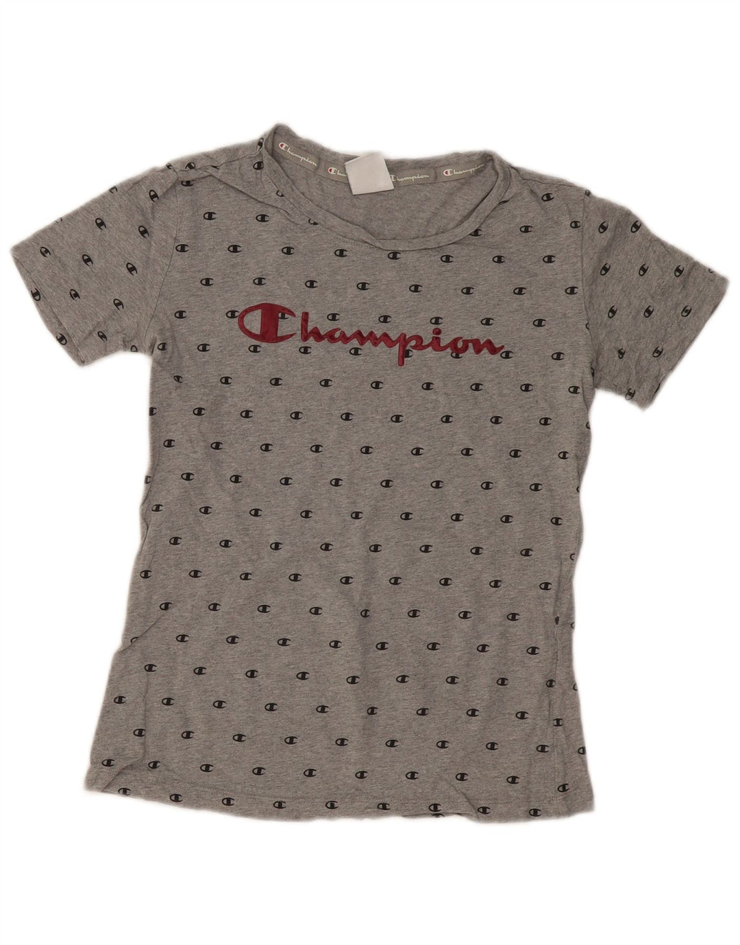 T-shirt grafica da donna CHAMPION Top UK 12 Cotone grigio medio