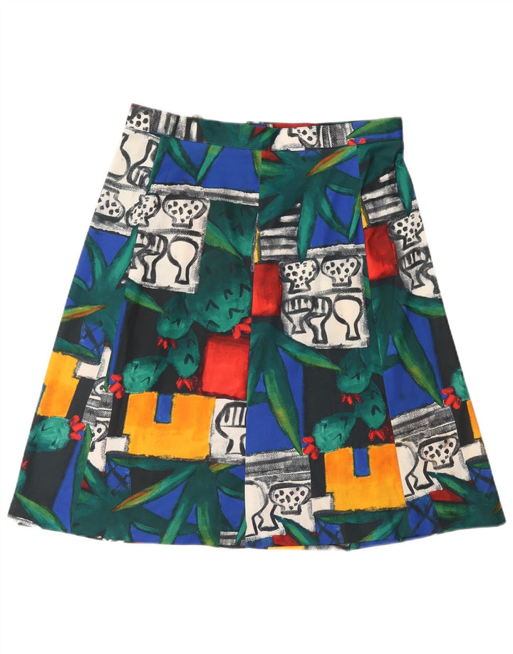 Gonna a trapezio da donna VINTAGE IT 46 grande W32 multicolore