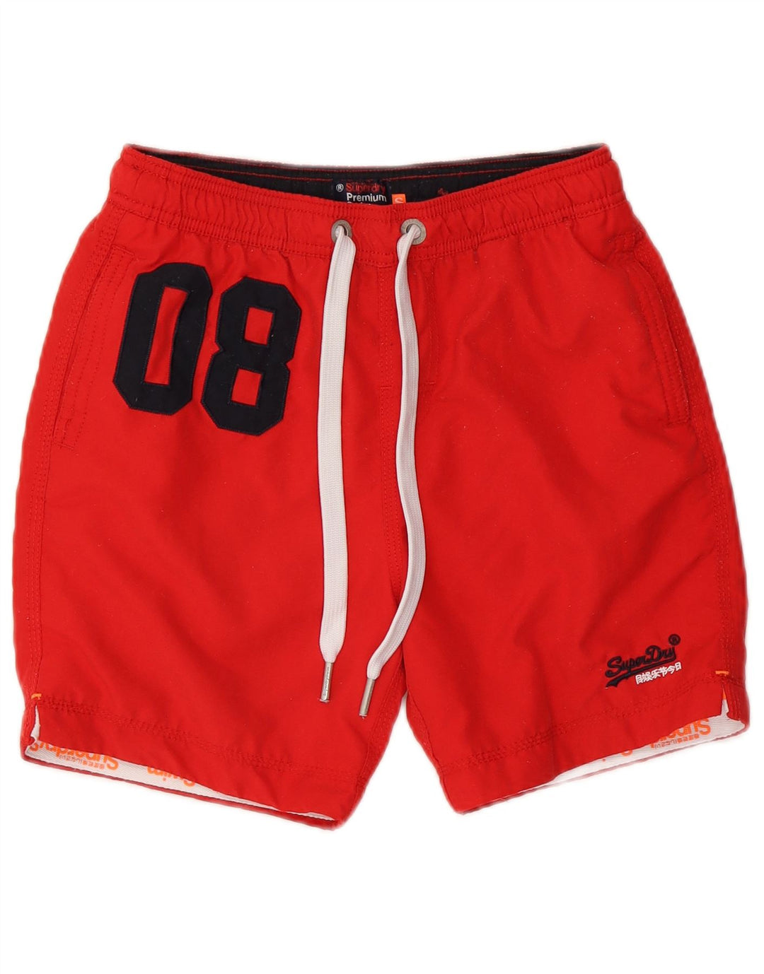 Pantaloncini da bagno grafici da uomo Superdry piccoli in poliestere rosso