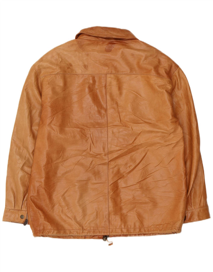 Giacca in pelle vintage da uomo UK 38 Pelle beige media