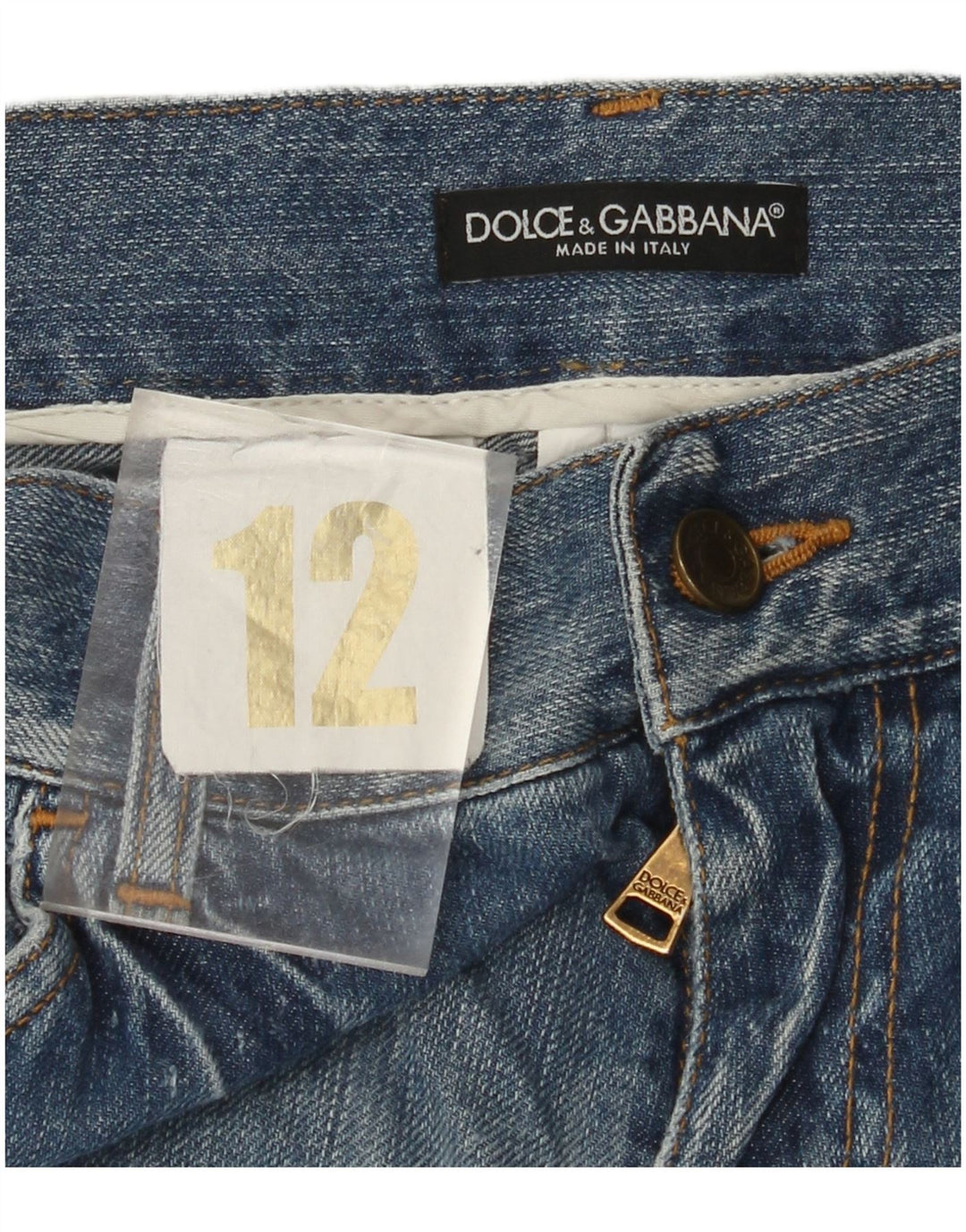 DOLCE & GABBANA Jeans dritti da donna UK 12 Medio W30 L28 Blu