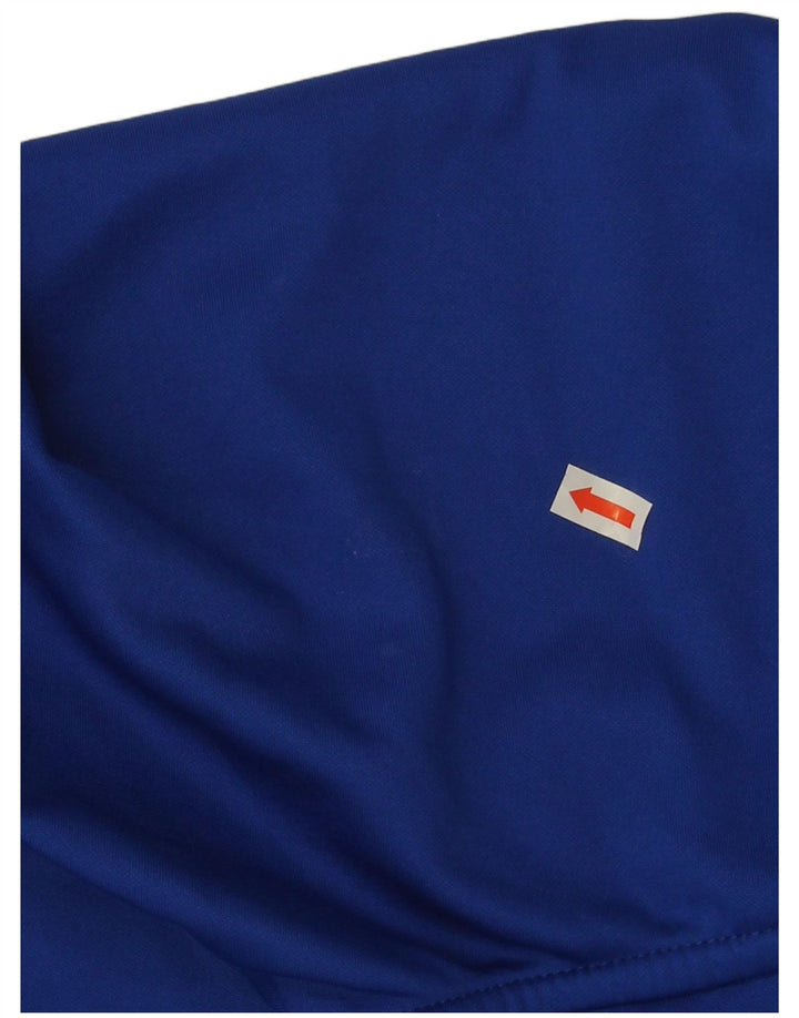 Felpa da uomo con collo con zip grafica Lotto Maglione grande poliestere blu