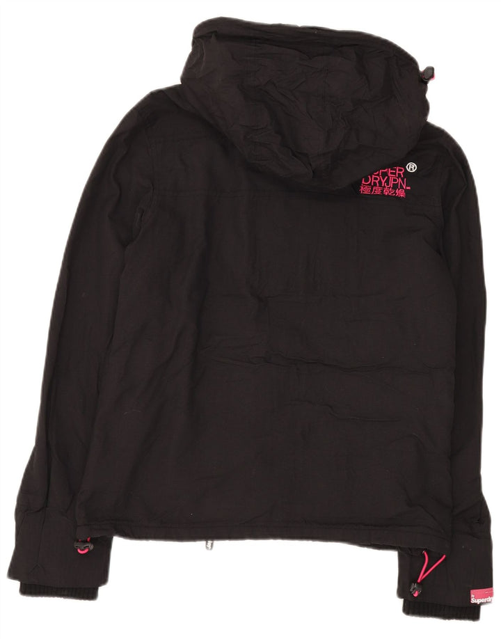 Giacca a vento da donna con cappuccio SUPERDRY UK 14 media nera